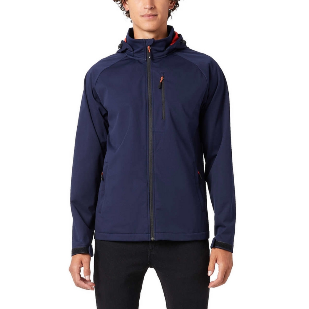 NWT 32 Degrees Cool Men's Navy Hooded Full Zip Jacket Detachable Hood S